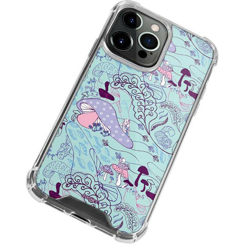 Disney Alice in Wonderland (animated) Mushrooms Print Pattern iPhone 14 Pro Clear Case